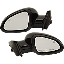 Driver and Passenger Side Non-Towing Mirrors, Power, Manual Folding, Heated, Paintable, In-housing Signal Light, With memory, Without Puddle Light, Without Auto-Dimming