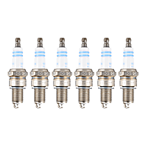 Spark Plug, Do Not Gap, Gap is Preset, Original Center Electrode Material is Copper/Nickel, Set of 6, 2.4L 4Cyl, Platinum Series - 