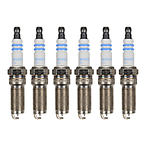 Spark Plug, GAS, Do Not Gap, Gap is Preset, Original Center Electrode Material is Iridium, Set of 6, 3.5L 6Cyl, Double Iridium Series - 