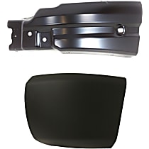 Front, Driver Side Bumper Ends, Painted Black Steel Bumper Extension