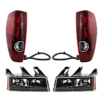 4-Piece Kit Driver and Passenger Side Halogen Headlight, With bulb(s), For Models Without Performance Xtreme Package, OE Replacement