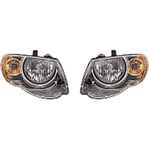 Driver and Passenger Side Headlights, With bulb(s), Halogen, OE comparable, For Long Wheelbase (119 inches)