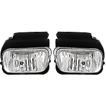 Front, Driver and Passenger Side Fog Lights, With bulb(s), Halogen, Without bulb cover