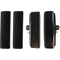 Front and Rear, Driver and Passenger Side Smooth Black Exterior Door Handle, Without Key Hole, Extended Passenger Van