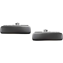 Front, Driver and Passenger Side Smooth Black Exterior Door Handle, Without Key Hole