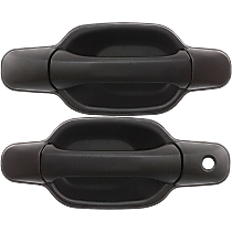 Front, Driver and Passenger Side Exterior Door Handles, Textured Black, Driver Side - With Key Hole; Passenger Side - Without Key Hole