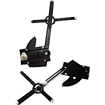 Front, Driver and Passenger Side Manual Window Regulator, Hand-Crank Type