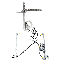 Front, Driver and Passenger Side Power Window Regulator, With Motor