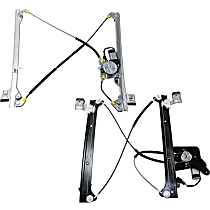 Front and Rear, Passenger Side Power Window Regulator, With Motor