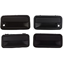 Front and Rear, Driver and Passenger Side Exterior Door Handles, Textured Black, Front Driver and Passenger Side - With Key Hole; Rear Driver and Passenger Side - Without Key Hole