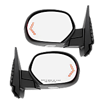Driver and Passenger Side Mirrors, Power, Heated, Power Folding, with 1 Paintable and 1 Textured Black Cap, No Memory, Standard Type, with Additional Paint To Match Cap, New Body Style