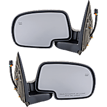Driver and Passenger Side Mirror, Power Adjust, Heated, Textured Black, Manual Folding, No Signal Light, No Blind Spot Feature, No Memory, With Puddle Light, No Auto-Dimming