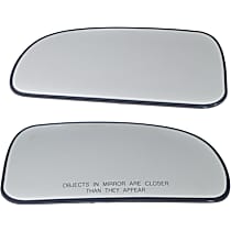 Driver and Passenger Side Mirror Glass, Non-Heated, No Blind Spot Feature, With backing plate, Includes (2) Mirror Glasses