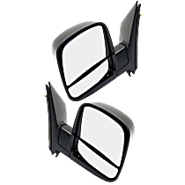 Driver and Passenger Side Mirror, Manual Adjust, Non-Heated, Manual Folding, Textured Black, No Signal Light, No Memory, No Puddle Light, No Auto-Dimming, With Blind Spot Glass