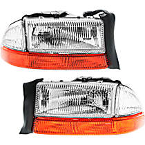 Driver and Passenger Side Halogen Headlight, With bulb(s), OE Replacement