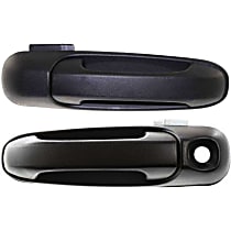 Front, Driver and Passenger Side Exterior Door Handles, Textured Black, Driver Side - With Key Hole; Passenger Side - Without Key Hole