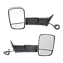 Driver and Passenger Side Mirror, For Models With Towing Package, Power Adjust, Heated, Chrome, Power Folding, In-housing Signal Light, With Blind Spot Glass, With Memory, With Puddle Light, No Auto-Dimming