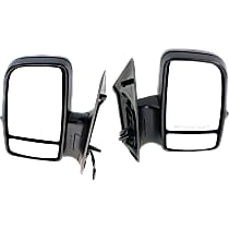 Driver and Passenger Side Non-Towing Mirrors, Power, Manual Folding, Heated, Textured Black, In-housing Signal Light, Without memory, Without Puddle Light, Without Auto-Dimming