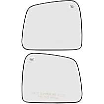 Driver and Passenger Side Mirror Glass, Heated, No Blind Spot Feature, With backing plate, Includes (2) Mirror Glasses