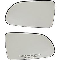 Driver and Passenger Side Mirror Glass, Non-Heated, Non-Towing, With backing plate; For non-folding mirror, Includes (2) Mirror Glasses