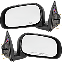 Driver and Passenger Side Mirrors, Power, Heated, Manual Folding, Textured Black, 6 X 9 In. Housing