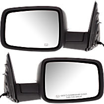 Driver and Passenger Side Non-Towing Mirrors, Power, Manual Folding, Heated, Textured Black, Without Signal Light, Without memory, Without Puddle Light, Without Auto-Dimming