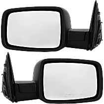 Driver and Passenger Side Non-Towing Mirrors, Manual Adjust, Manual Folding, Non-Heated, Textured Black, Without Signal Light, Without memory, Without Puddle Light, Without Auto-Dimming