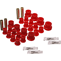 SET-E1222102R-C Leaf Spring Bushing - Red, Polyurethane, Direct Fit, Set of 2