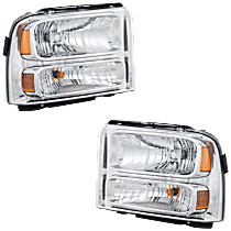 Driver and Passenger Side Halogen Headlight, With bulb(s), OE Replacement
