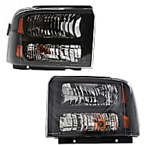 Driver and Passenger Side Halogen Headlight, With bulb(s), OE Replacement