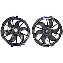Radiator and A/C Condenser Fan Driver and Passenger Side, 6 Cyl 3.0L, Single fan