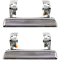 Front, Driver and Passenger Side Exterior Door Handles, Chrome, Driver Side - With Key Hole; Passenger Side - Without Key Hole
