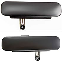 Front, Driver and Passenger Side Smooth Black Exterior Door Handle, Without Key Hole