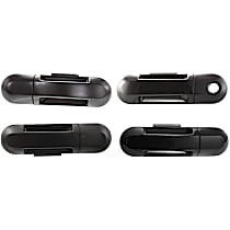Front and Rear, Driver and Passenger Side Smooth Black Exterior Door Handle, Front Driver Side - With Key Hole; Front Passenger Side and Rear Driver and Passenger Side - Without Key Hole