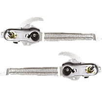 Front, Driver and Passenger Side Manual Window Regulator, Hand-Crank Type