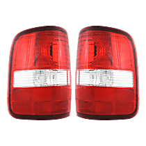 Driver and Passenger Side Tail Light, Without bulb(s), Halogen, Clear and Red Lens, Styleside, New Body Style, To 8-8-05, Exc. H-Dvidson Model