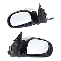 Driver and Passenger Side Mirror, Power, Manual Folding, Heated, Chrome, Without Signal Light, Without memory, Without Puddle Light, Without Auto-Dimming, Without Blind Spot Feature