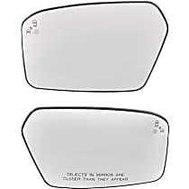 Driver and Passenger Side Mirror Glass, Heated, With Blind Spot Detection in Glass, With backing plate, Includes (2) Mirror Glasses