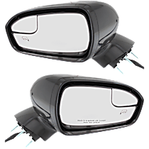 Driver and Passenger Side Mirror, Power, Heated, Manual Folding, Paintable, In-housing Signal Light, No Memory, With Puddle Light, No Auto-Dimming, With Blind Spot Glass
