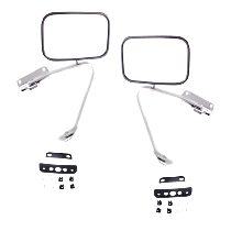 Driver and Passenger Side Mirror, Manual Adjust, Non-Heated, Manual Folding, Polished, No Signal Light, No Memory, No Puddle Light, No Auto-Dimming, No Blind Spot Feature