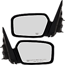 Driver and Passenger Side Mirrors, Power, Non-Folding, Heated, With 1 Paintable and 1 Textured Black Cap, Without Signal Light, Memory, Puddle Light, Auto-Dimming, and Blind Spot Feature