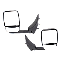 Driver and Passenger Side Towing Mirror, Manual Adjust, Non-Heated, Manual Folding, Paintable, No Signal Light, No Memory, No Puddle Light, No Auto-Dimming, No Blind Spot Feature