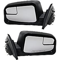 Driver and Passenger Side Mirror, Power, Non-Heated, Manual Folding, Textured Black, No Signal Light, No Memory, No Puddle Light, No Auto-Dimming, With Blind Spot Glass