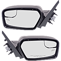 Driver and Passenger Side Mirrors, Power, Non-Folding, Heated, Textured Black, Without Signal Light, Without memory, With Puddle Light, Without Auto-Dimming, With Blind Spot Glass