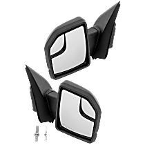 Driver and Passenger Side Mirror, Non-Towing, Power, Manual Folding, Non-Heated, Textured Black, Raptor/XL/XLT Models, Without Signal Light, Without Puddle Light, With Blind Spot Glass