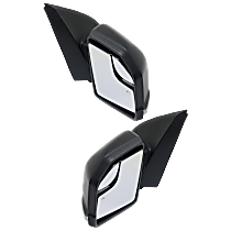 Driver and Passenger Side Mirror, Non-Towing, Power, Manual Folding, Heated, Textured Black, Raptor/XL/XLT Models, In-housing Signal Light, Without Puddle Light, With Blind Spot Glass