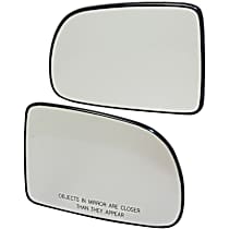 Driver and Passenger Side Mirror Glass, Non-Heated, Non-Towing, With backing plate, Includes (2) Mirror Glasses