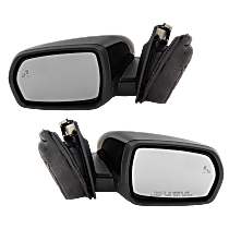 Driver and Passenger Side Mirror, Power, Heated, Manual Folding, Paintable, In-housing Signal Light, With Memory, No Puddle Light, No Auto-Dimming, With Blind Spot Detection in Glass