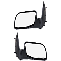 Driver and Passenger Side Mirror, Power Adjust, Heated, Manual Folding, Textured Black, No Signal Light, No Memory, No Puddle Light, No Auto-Dimming, No Blind Spot Feature