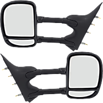 Driver and Passenger Side Towing Mirror, Manual Adjust, Non-Heated, Manual Folding, Textured Black, No Signal Light, No Memory, No Puddle Light, No Auto-Dimming, No Blind Spot Feature